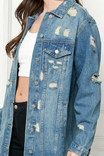 Load image into Gallery viewer, Regina Distressed Denim Jacket