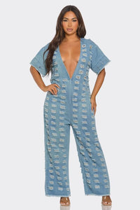 MORGAN DENIM JUMPSUIT