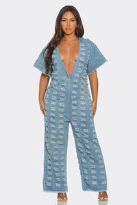 MORGAN DENIM JUMPSUIT