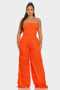 Cheyenne Fringe Strapless Jumpsuit